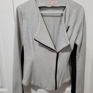 Philosophy Gray and Black Blazer Structured Suit Jacket